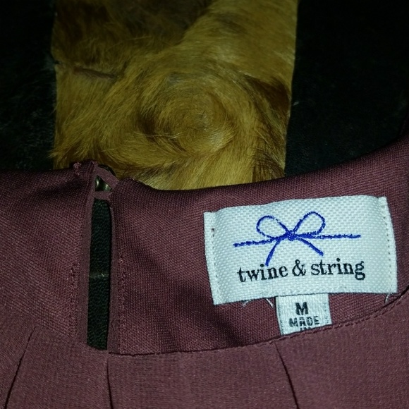 Short sleeve chiffon blouse-Burgundy - Picture 2 of 4